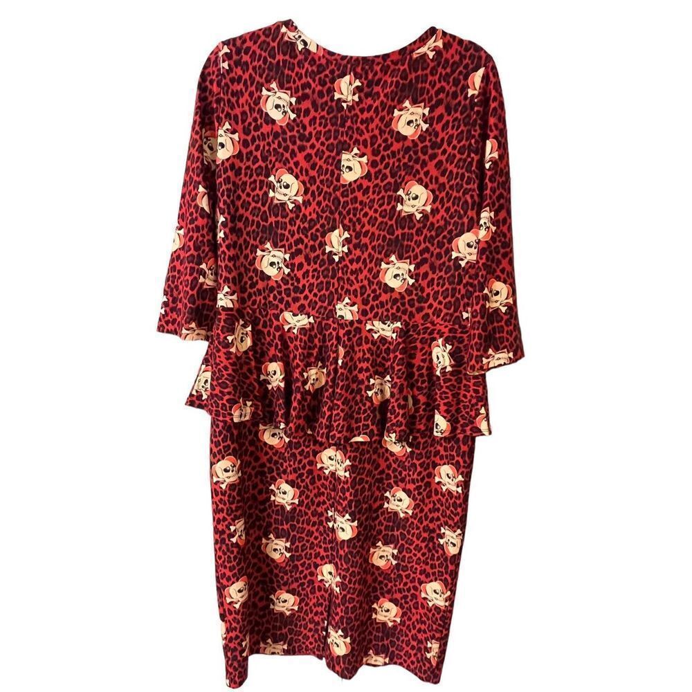Torrid red leopard print dress with skulls 1X NWT - Picture 3 of 4